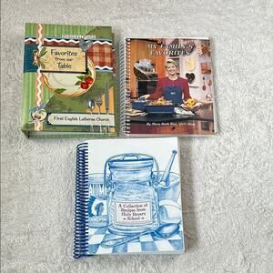 Lot 3 church cookbooks - QVC , Lutheran, Catholic